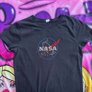 Y2K rhinestone nasa top